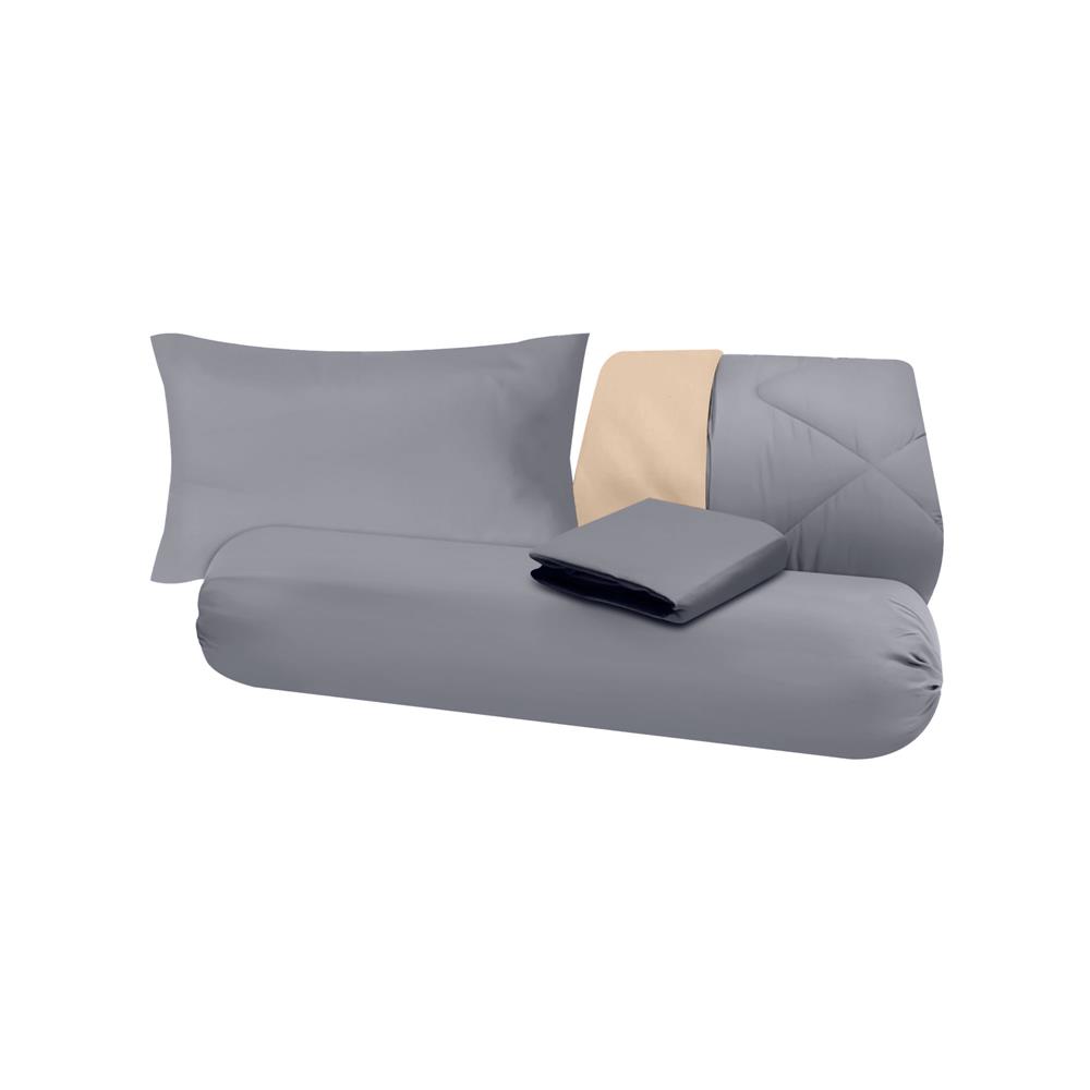 ชุดผ้าปูที่นอน 3.5 ฟุต (ชุด 4 ชิ้น) SANTA BEDDING สี GREY/BROWN