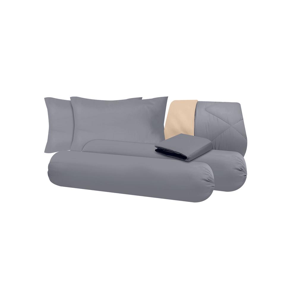 ชุดผ้าปูที่นอน 6 ฟุต (ชุด 6 ชิ้น) SANTA BEDDING สี GREY/BROWN