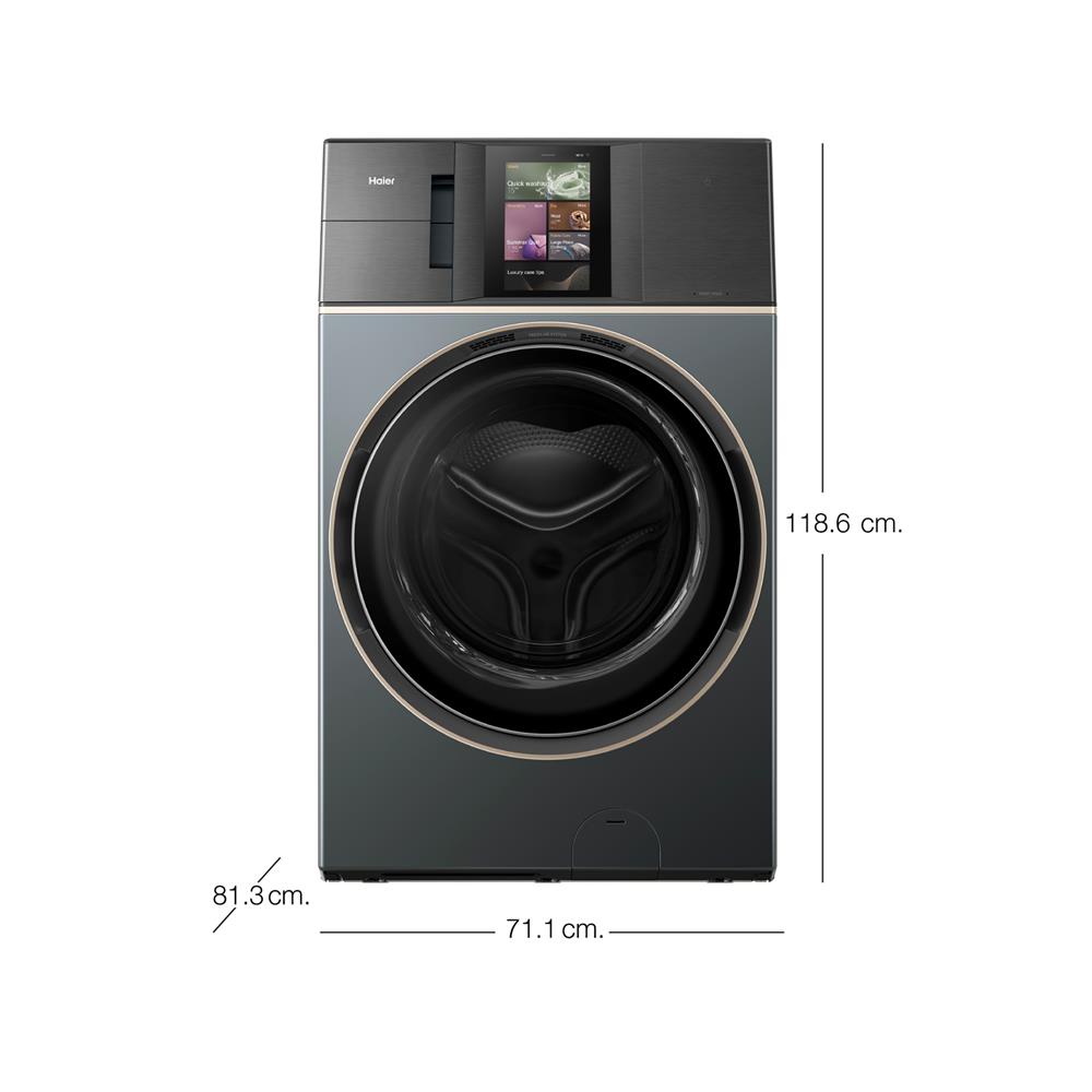 เครื่องซักอบผ้าฝาหน้า HAIER HWD210-BD12LGNU1 21/14 กก. 1200RPM อินเวอร์เตอร์ สีเขียวซีลอน