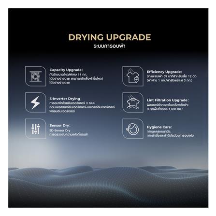 เครื่องซักอบผ้าฝาหน้า HAIER HWD210-BD12LGNU1 21/14 กก. 1200RPM อินเวอร์เตอร์ สีเขียวซีลอน_18
