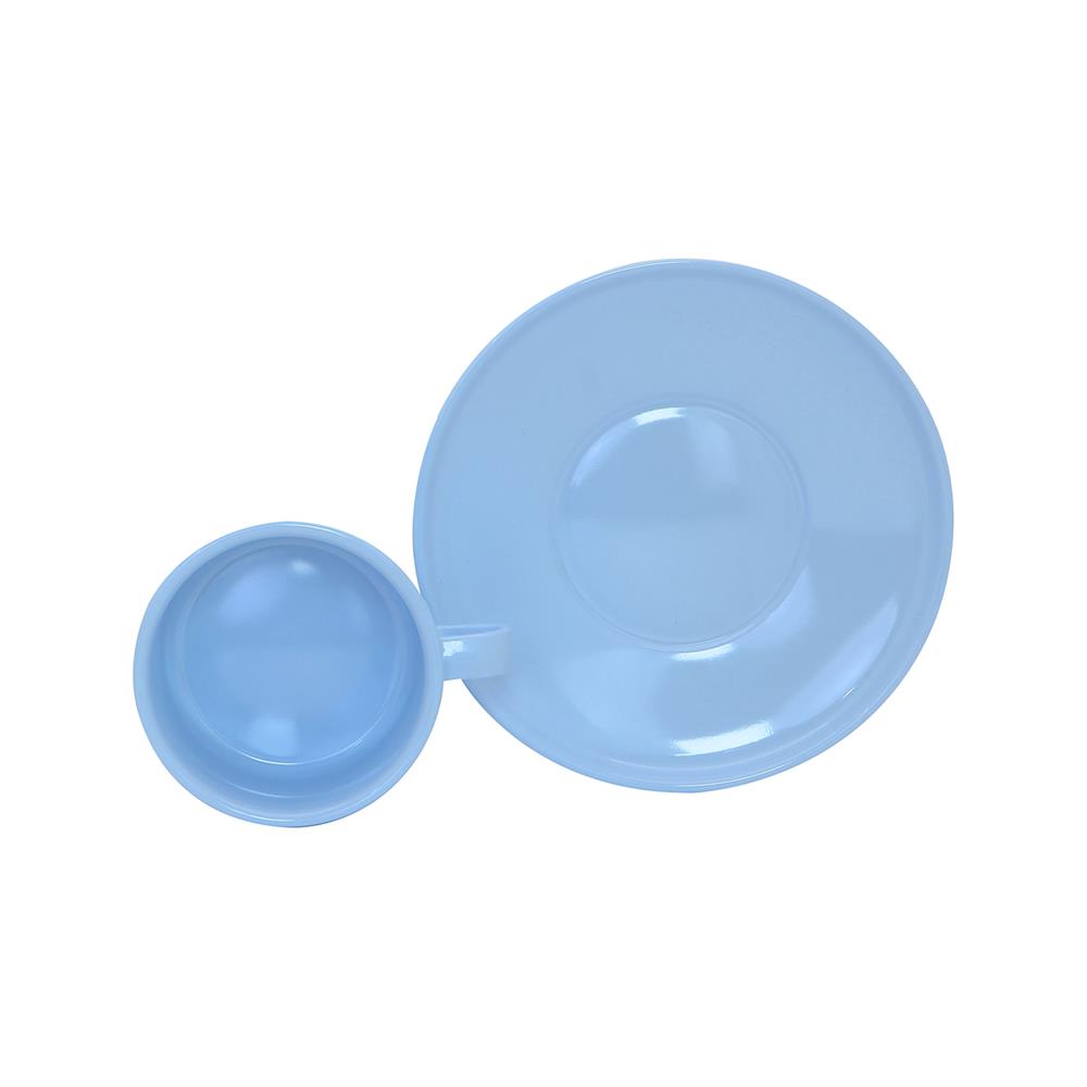 ถ้วยกาแฟและจานรองเมลามีน 300 มล. VANDA CLASSIC สีฟ้า