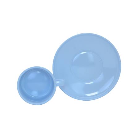 ถ้วยกาแฟและจานรองเมลามีน 300 มล. VANDA CLASSIC สีฟ้า_2