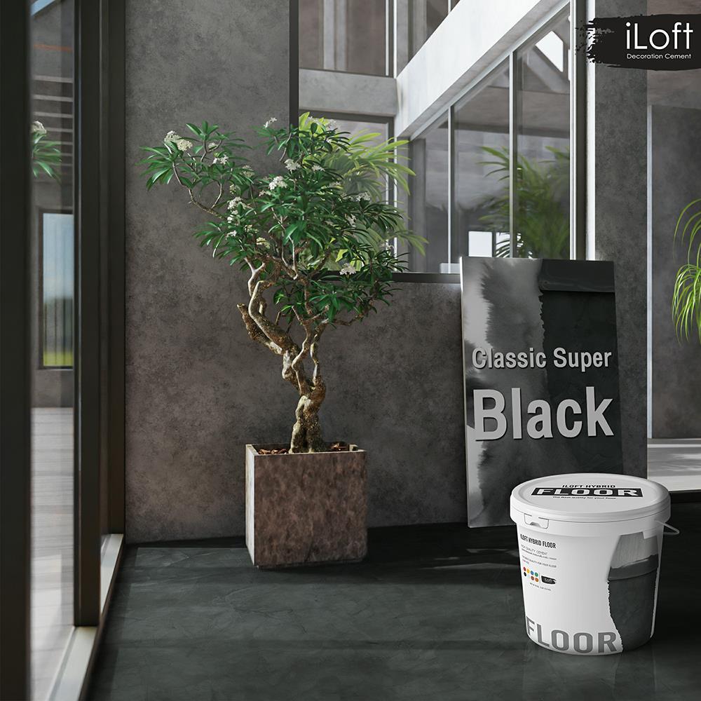 สีเท็กเจอร์ ILOFT HYBRID FLOOR สีดำ 12 กก.