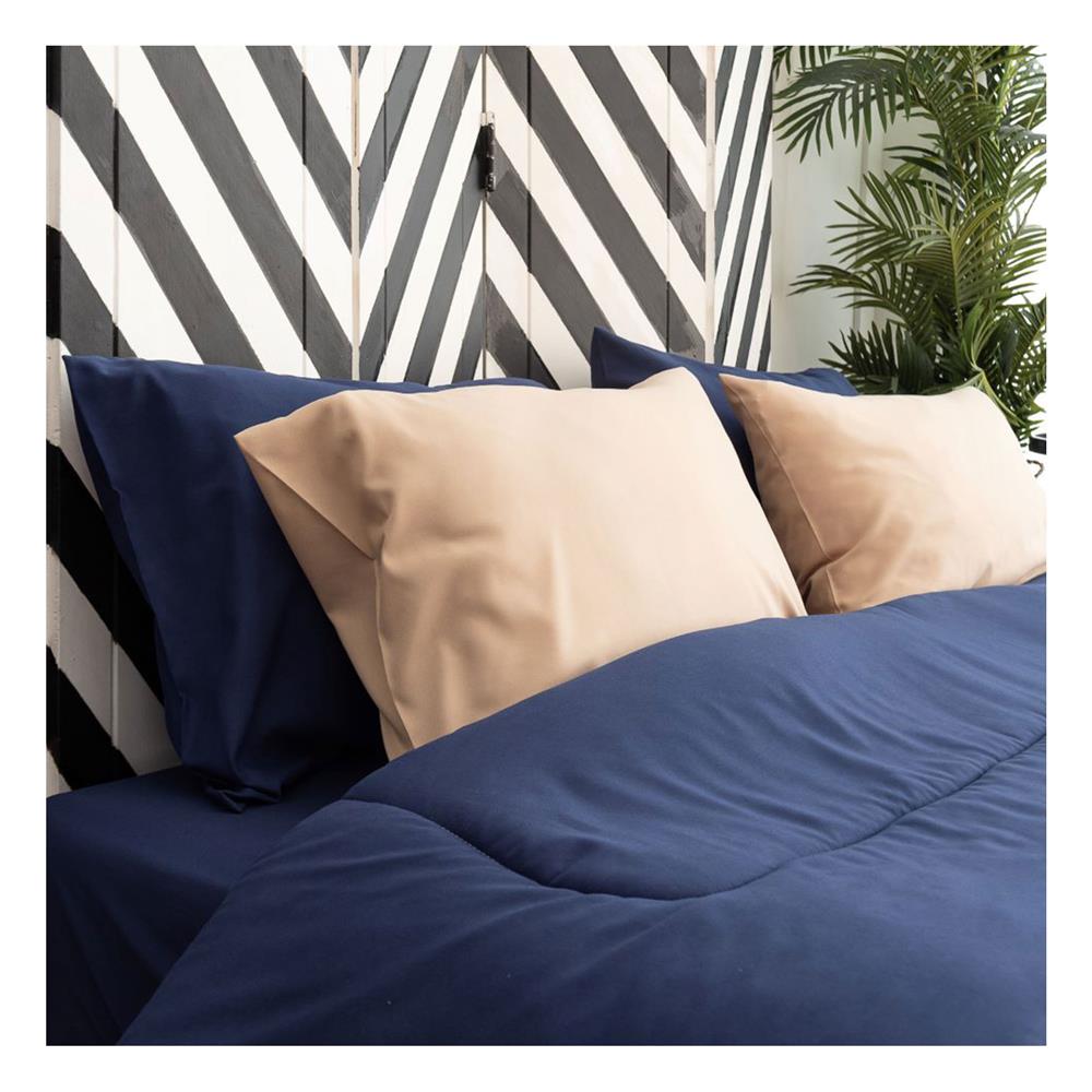 ชุดผ้าปูที่นอน 6 ฟุต (ชุด 6 ชิ้น) SANTA BEDDING สี NAVY BLUE/BROWN