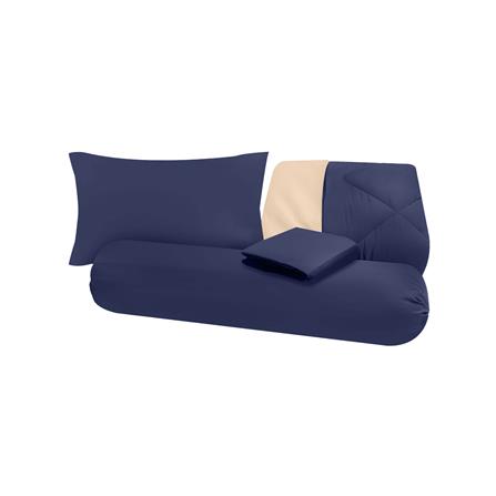 ชุดผ้าปูที่นอน 3.5 ฟุต (ชุด 4 ชิ้น) SANTA BEDDING สี NAVY BLUE/BROWN_4