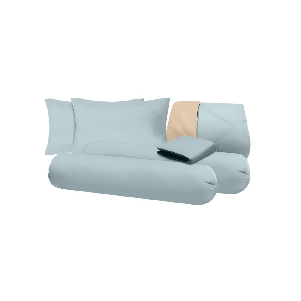 ชุดผ้าปูที่นอน 5 ฟุต (ชุด 6 ชิ้น) SANTA BEDDING สี LIGHT BLUE/CREAM