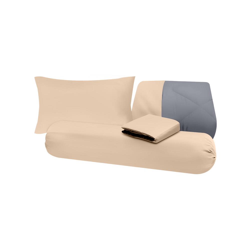 ชุดผ้าปูที่นอน 3.5 ฟุต (ชุด 4 ชิ้น) SANTA BEDDING สี BROWN/GREY