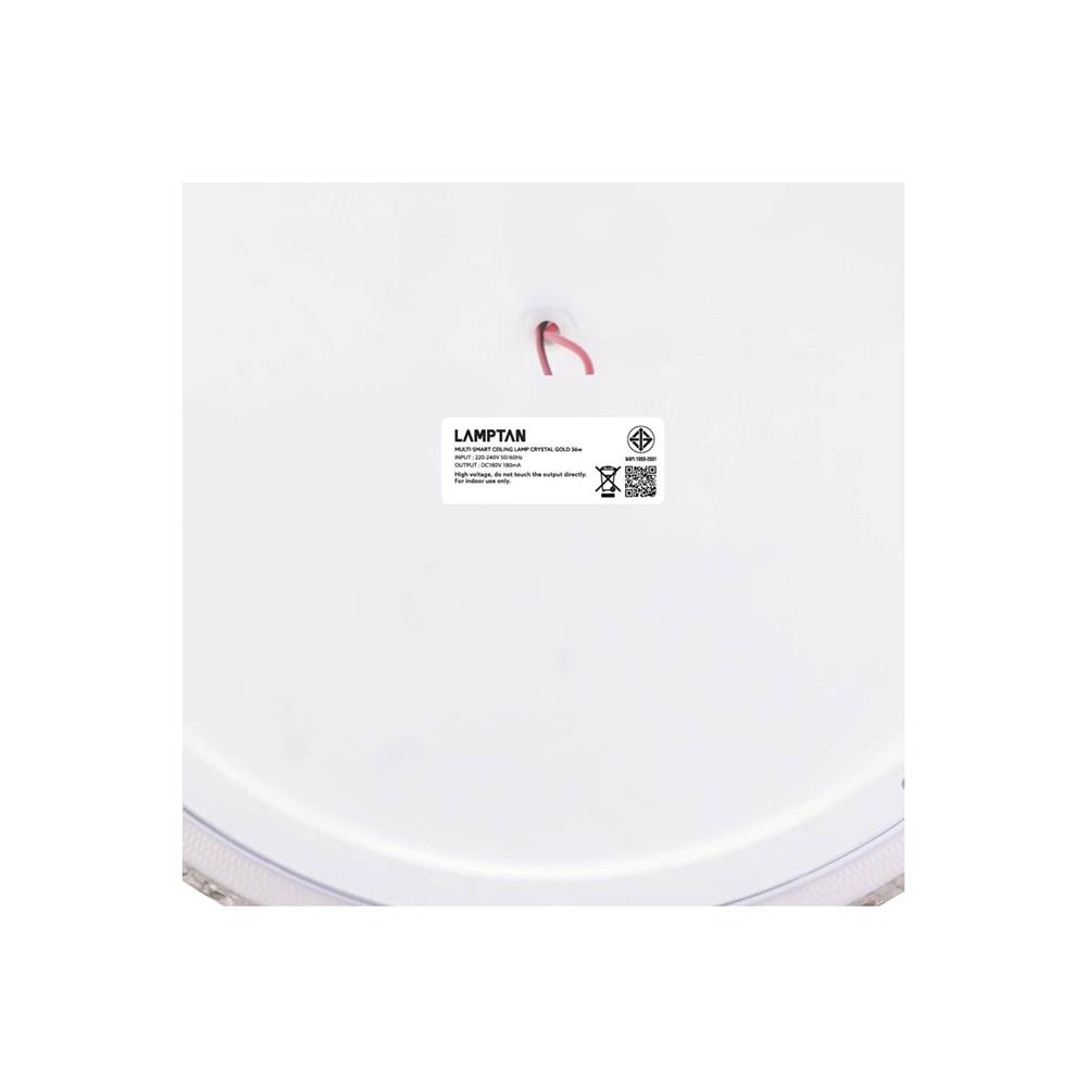 ไฟเพดาน LED LAMPTAN CRYSTAL GOLD 15 นิ้ว 36 วัตต์ DAYLIGHT/COOL WHITE/WARM WHITE สีขาว