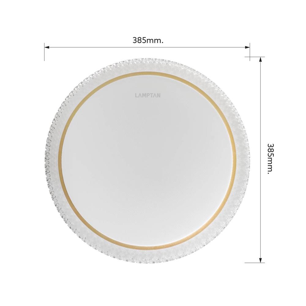 ไฟเพดาน LED LAMPTAN CRYSTAL GOLD 15 นิ้ว 36 วัตต์ DAYLIGHT/COOL WHITE/WARM WHITE สีขาว