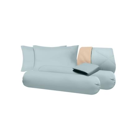 ชุดผ้าปูที่นอน 6 ฟุต (ชุด 6 ชิ้น) SANTA BEDDING สี LIGHT BLUE/CREAM_4