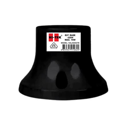 ขั้วหลอดแป้นตรง HI-TEK E27 VDE สีดำ_0