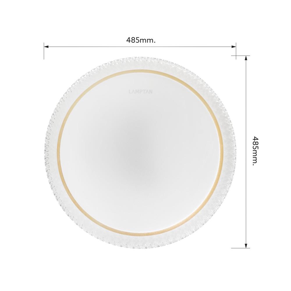 ไฟเพดาน LED LAMPTAN CRYSTAL GOLD 19 นิ้ว 50 วัตต์ DAYLIGHT/COOL WHITE/WARM WHITE สีขาว