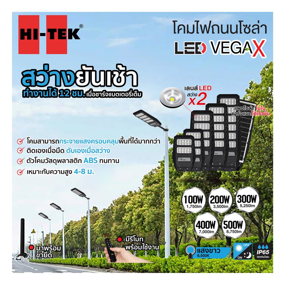 ไฟถนน SOLAR HI-TEK HFSSX400W 400 วัตต์ DAYLIGHT สีดำ