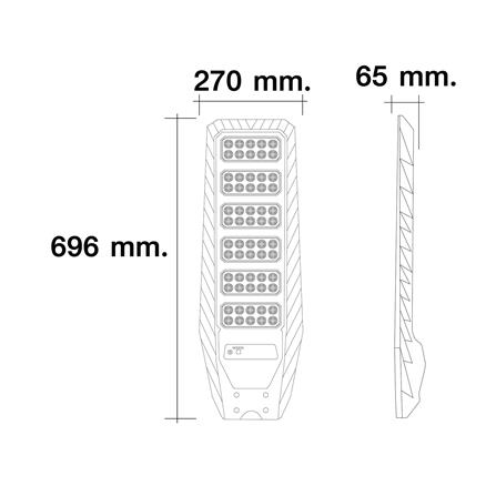 ไฟถนน SOLAR HI-TEK HFSSX400W 400 วัตต์ DAYLIGHT สีดำ_7