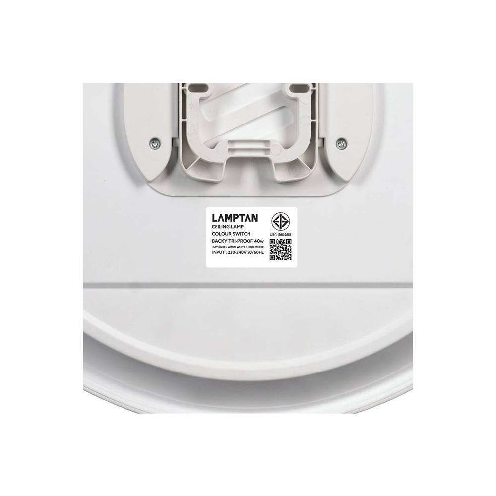 ไฟเพดาน LED LAMPTAN BACKY 15 นิ้ว 40 วัตต์ DAYLIGHT/COOL WHITE/WARM WHITE สีขาว