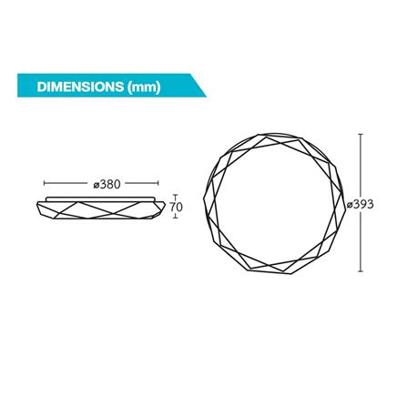 ไฟเพดาน LED BEC PAVO-02 15 นิ้ว 36 วัตต์ DAYLIGHT/COOL WHITE/WARM WHITE สีขาว_5