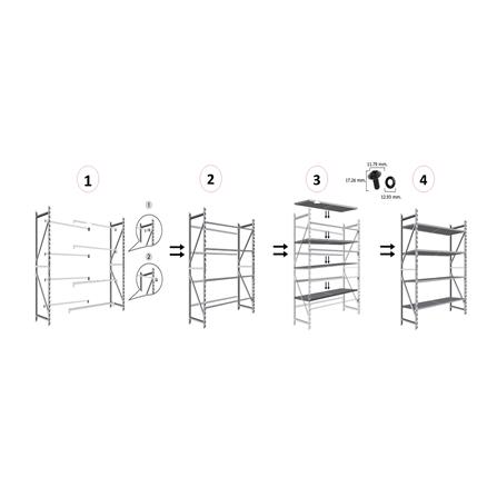 ชั้นเหล็ก 4 ชั้น MATALL PRO 200x200x60 ซม. สีส้ม/น้ำเงิน_12