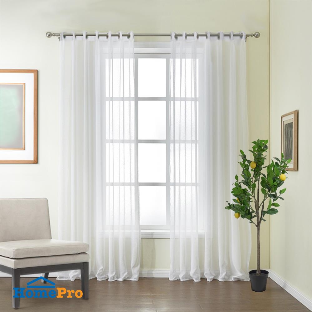 ผ้าม่านโปร่ง EYELET สั่งตัด HOME LIVING STYLE TEMPO สีขาว
