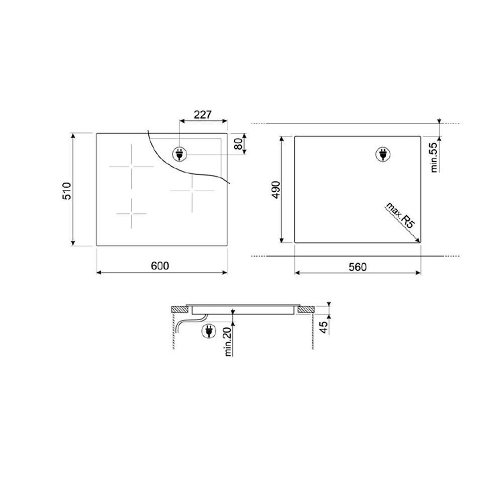 เตาฝัง+เครื่องดูดควัน SMEG SI1M7643B+KBT900XE