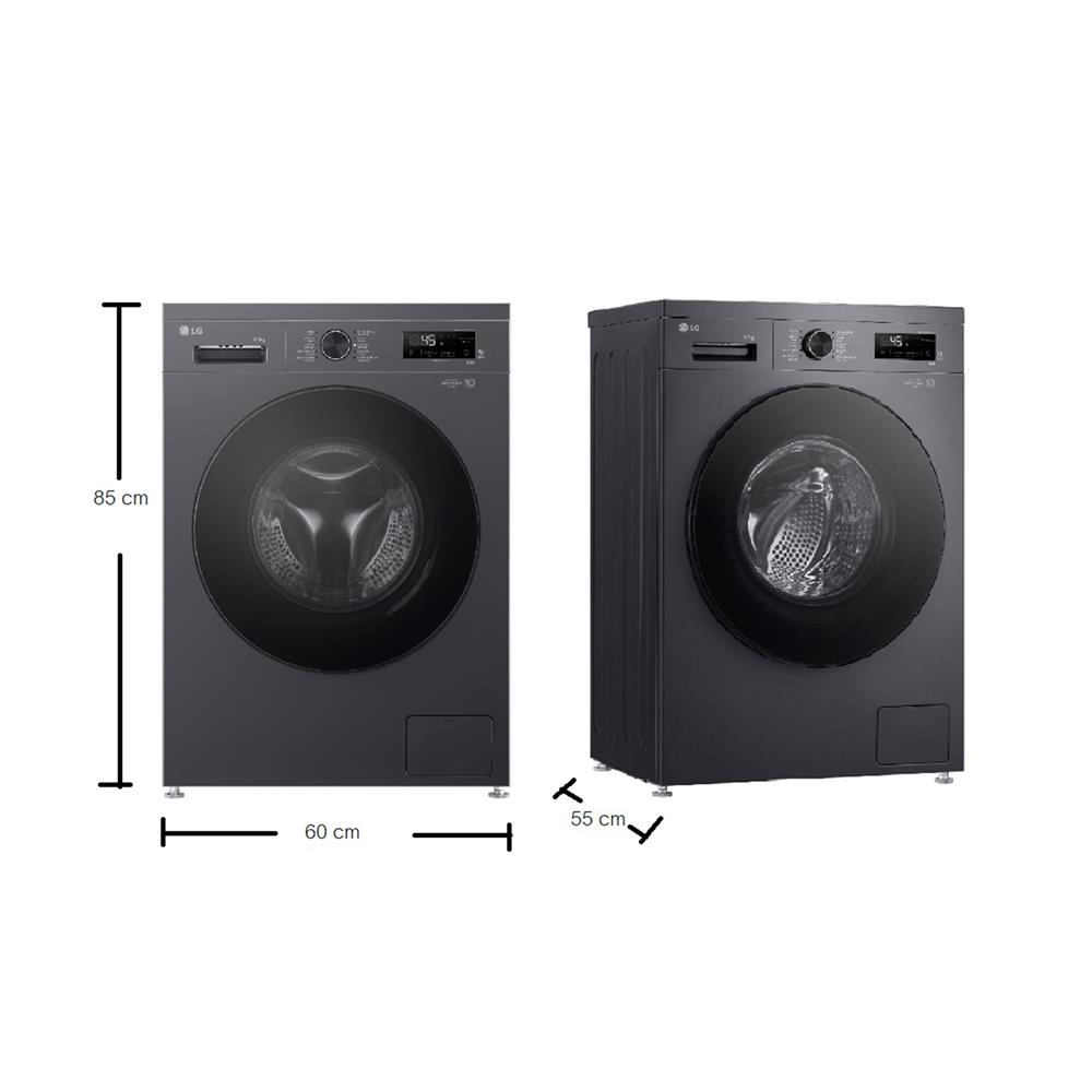 เครื่องซักอบผ้าฝาหน้า LG FB1209D5M 9/5 กก. 1200RPM อินเวอร์เตอร์ สีดำ