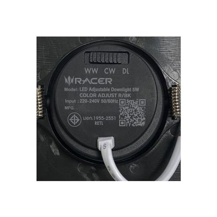 ดาวน์ไลท์ LED RACER HG ADJUST 3 นิ้ว 5 วัตต์ DAYLIGHT/COOL WHITE/WARM WHITE สีดำ_7