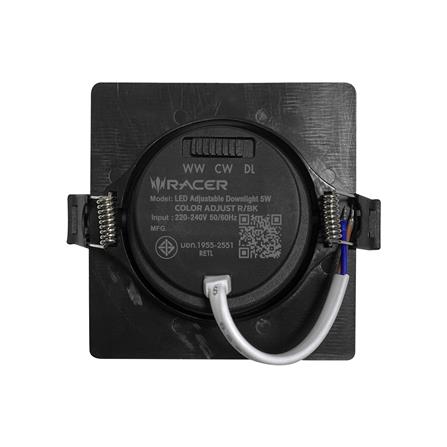 ดาวน์ไลท์ LED RACER HG ADJUST 3 นิ้ว 5 วัตต์ DAYLIGHT/COOL WHITE/WARM WHITE สีดำ_3