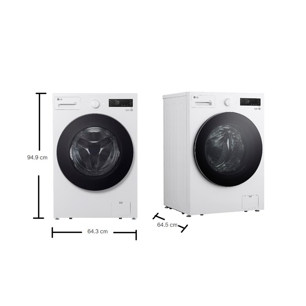 เครื่องซักผ้าฝาหน้า LG F2515SNEW 15 กก. 1100 RPM อินเวอร์เตอร์ สีขาว