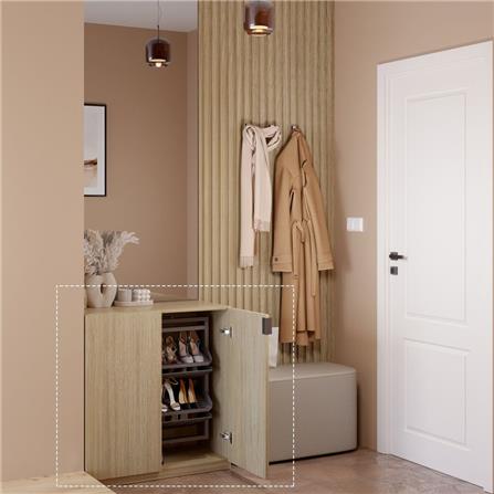 ตู้วางรองเท้า SB FURNITURE MODIO 19240623 80 ซม. สีไม้_5