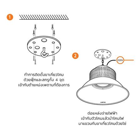 โคมไฮเบย์ LED LAMPTAN BULKY 300 วัตต์ DAYLIGHT สีเงิน_5