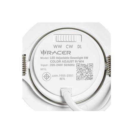 ดาวน์ไลท์ LED RACER HG ADJUST 3 นิ้ว 5 วัตต์ DAYLIGHT/COOL WHITE/WARM WHITE สีขาว_7