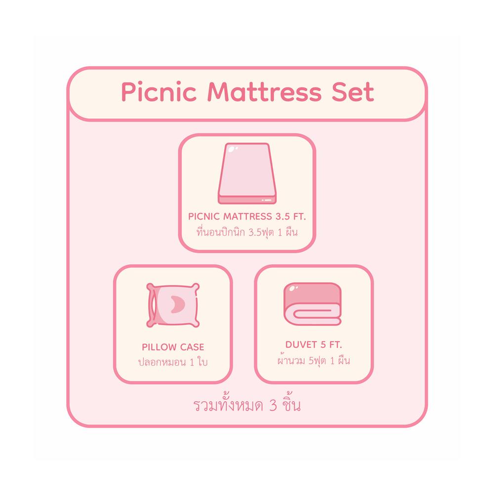 ที่นอนปิกนิก LEILALYNN ESTHER BUNNY 114x200 ซม. สี PINK