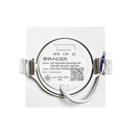 ดาวน์ไลท์ LED RACER HG ADJUST 3 นิ้ว 5 วัตต์ DAYLIGHT/COOL WHITE/WARM WHITE สีขาว_3