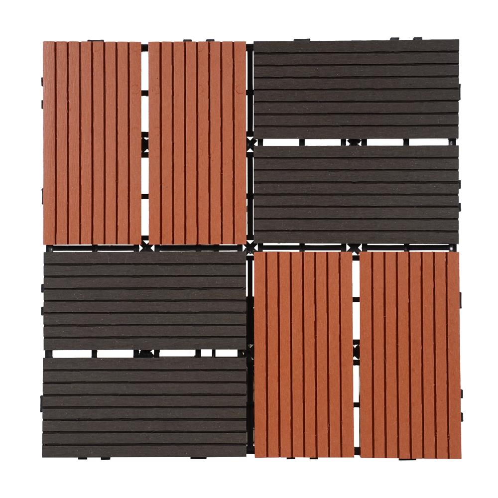 แผ่นทางเท้า WPC ลายสลับ SPRING 30x30 ซม. สีน้ำตาลเข้ม