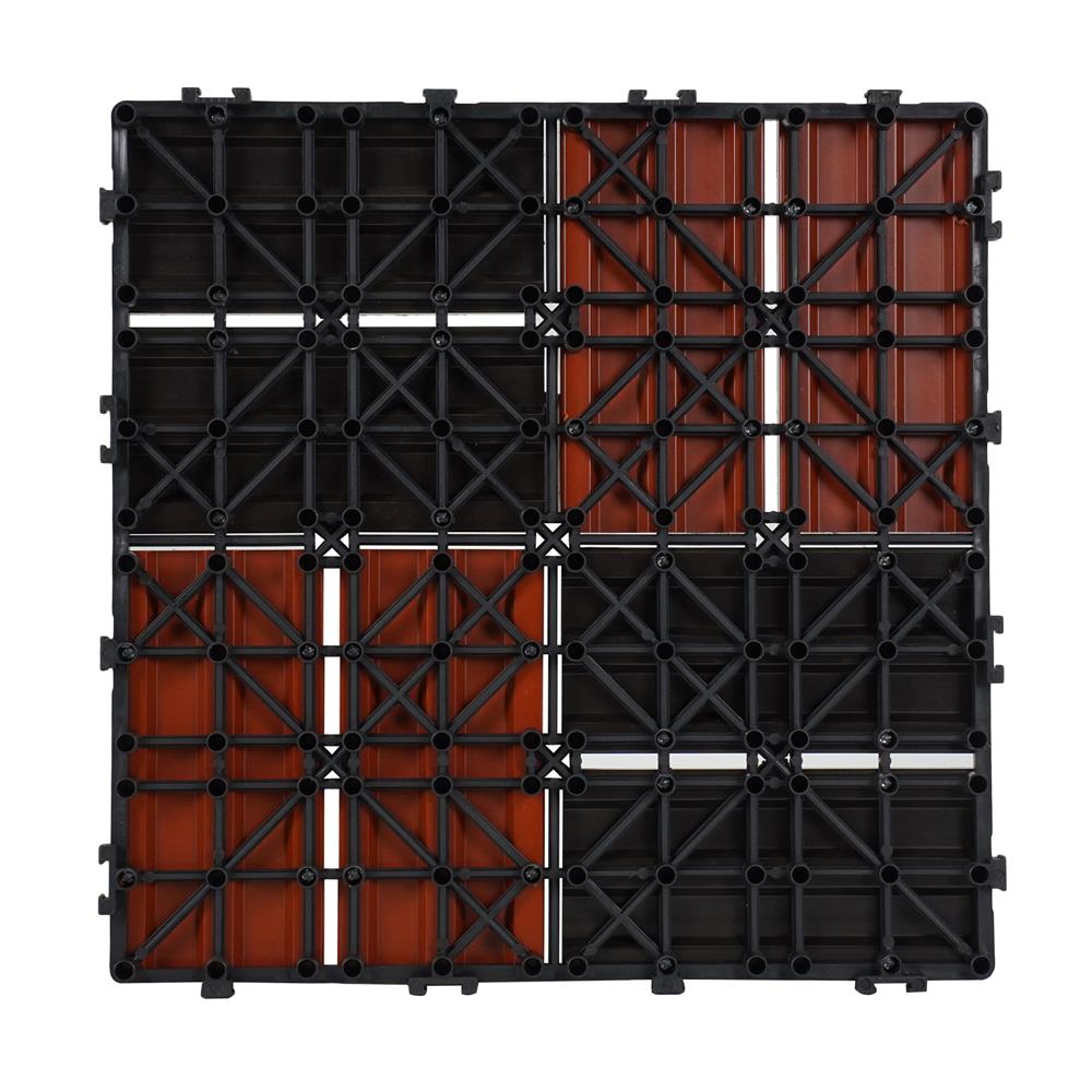 แผ่นทางเท้า WPC ลายสลับ SPRING 30x30 ซม. สีน้ำตาลเข้ม