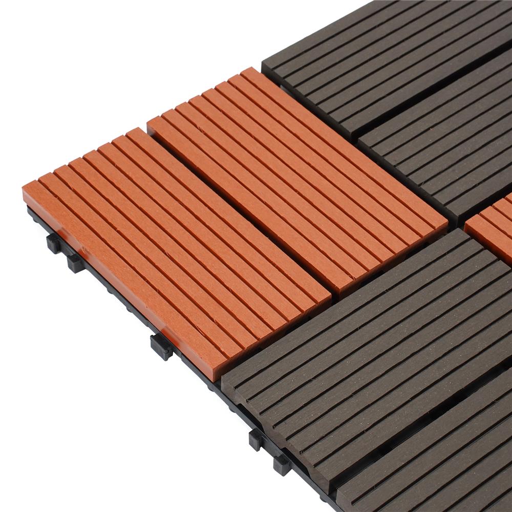 แผ่นทางเท้า WPC ลายสลับ SPRING 30x30 ซม. สีน้ำตาลเข้ม