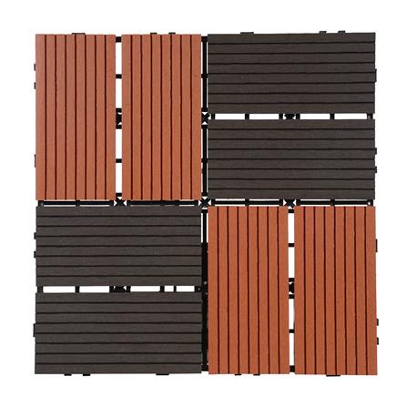 แผ่นทางเท้า WPC ลายสลับ SPRING 30x30 ซม. สีน้ำตาลเข้ม_0