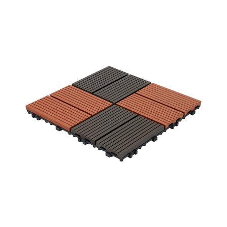 แผ่นทางเท้า WPC ลายสลับ SPRING 30x30 ซม. สีน้ำตาลเข้ม_1