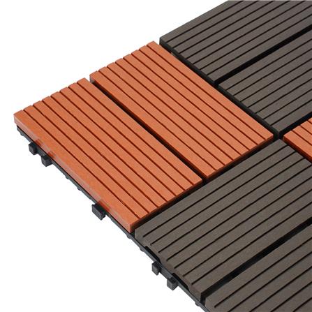 แผ่นทางเท้า WPC ลายสลับ SPRING 30x30 ซม. สีน้ำตาลเข้ม_3