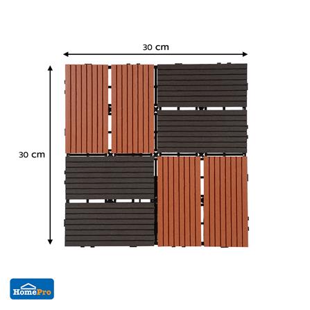 แผ่นทางเท้า WPC ลายสลับ SPRING 30x30 ซม. สีน้ำตาลเข้ม_5