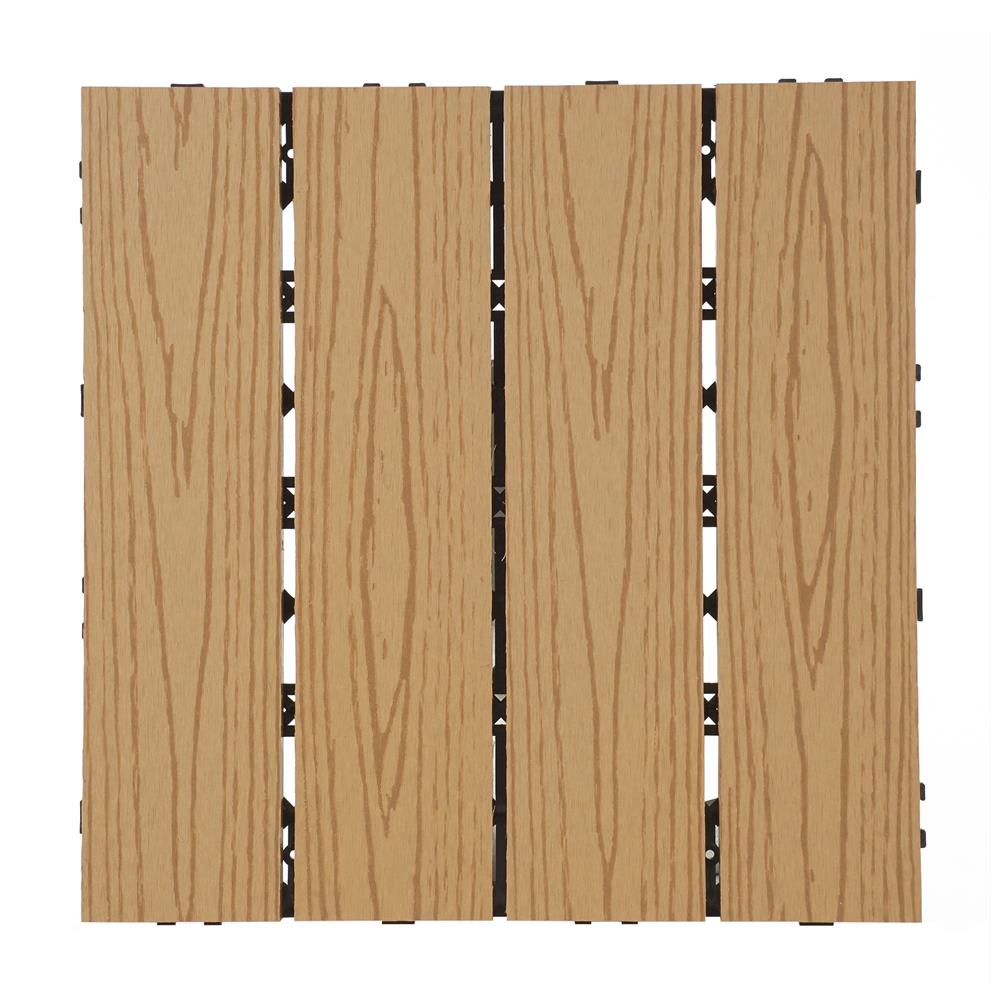 แผ่นทางเท้า WPC ลายไม้ SPRING 30x30 ซม. สีน้ำตาล