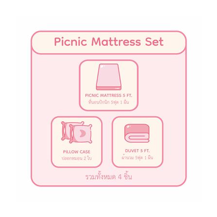 ที่นอนปิกนิก LEILALYNN SAFARI FESTIVAL 152x200 ซม. สี WHITE_7