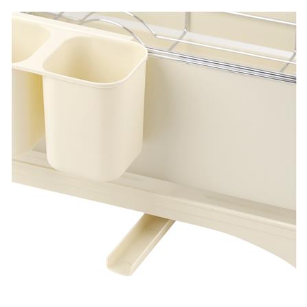 ชั้นคว่ำจานเหล็กพ่นสี หูจับไม้ KECH HANA สีครีม_2