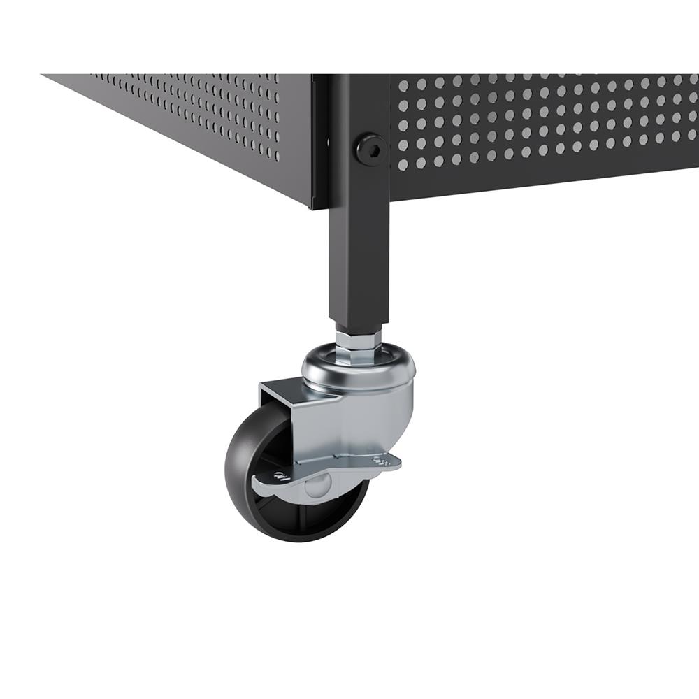 ชั้นวางของเหล็ก 3 ชั้น พร้อม TOP ไม้ มีล้อ STACKO RUSTIC 60x40x81.2 ซม. สีดำ