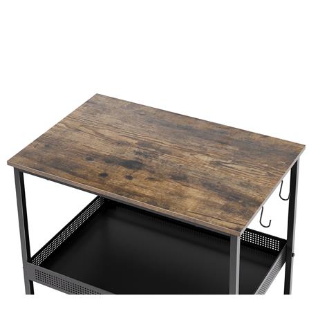 ชั้นวางของเหล็ก 3 ชั้น พร้อม TOP ไม้ มีล้อ STACKO RUSTIC 60x40x81.2 ซม. สีดำ_1