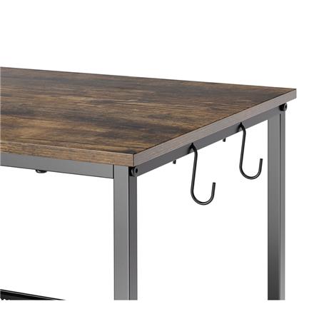 ชั้นวางของเหล็ก 3 ชั้น พร้อม TOP ไม้ มีล้อ STACKO RUSTIC 60x40x81.2 ซม. สีดำ_2