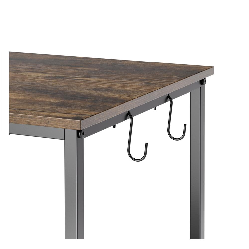 ชั้นวางของเหล็ก 4 ชั้น พร้อม TOP ไม้ มีล้อ STACKO RUSTIC 60x40x115 ซม. สีดำ