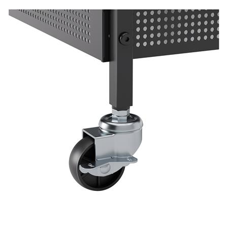 ชั้นวางของเหล็ก 4 ชั้น พร้อม TOP ไม้ มีล้อ STACKO RUSTIC 60x40x115 ซม. สีดำ_4