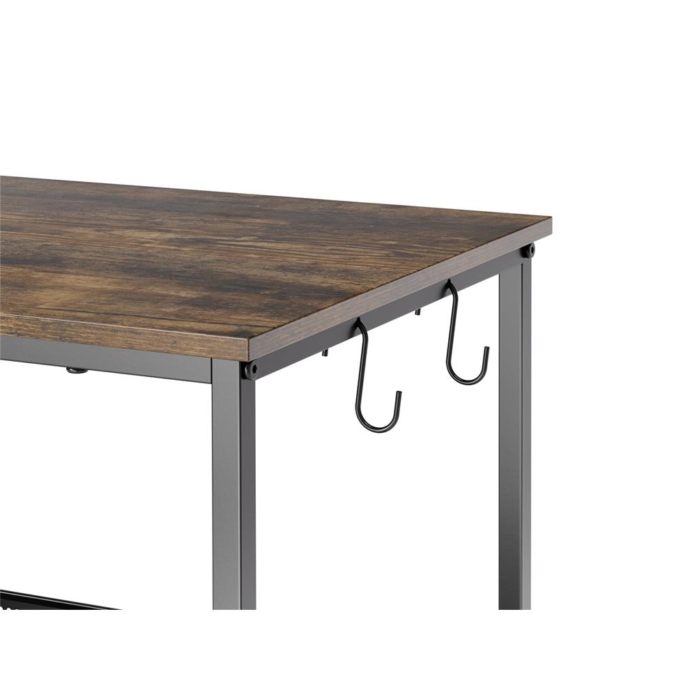 ชั้นวางของเหล็ก 3 ชั้น พร้อม TOP ไม้ มีล้อ STACKO RUSTIC 80x40x81.2 ซม. สีดำ