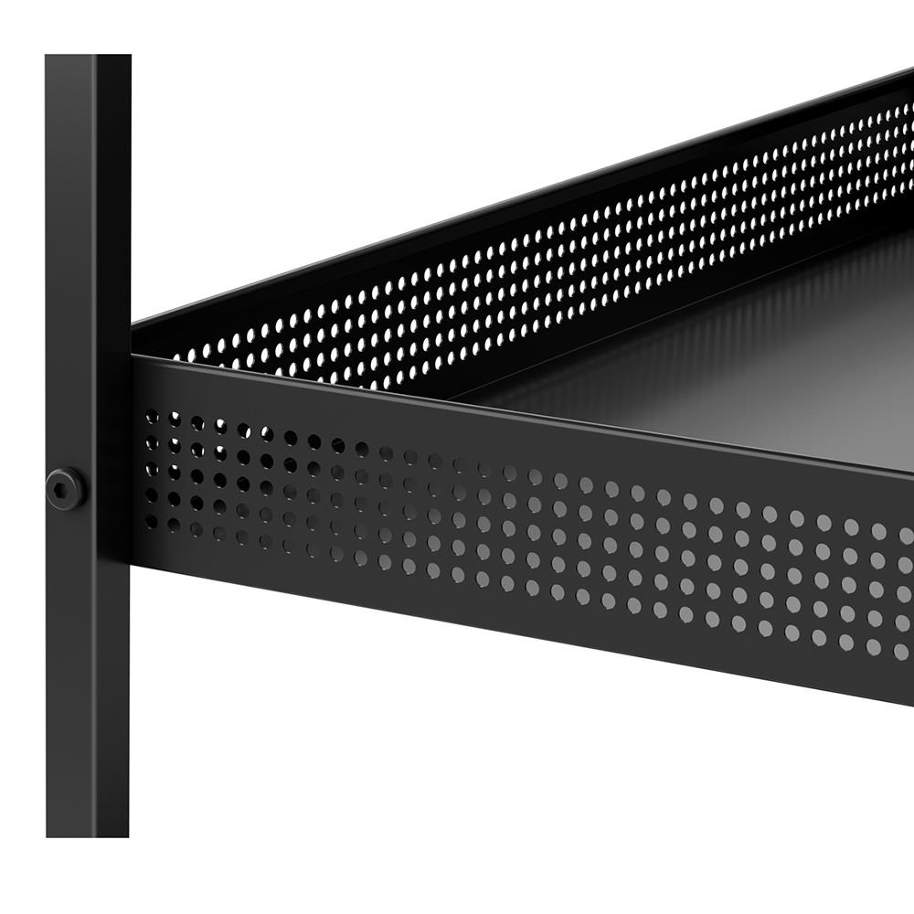 ชั้นวางของเหล็ก 3 ชั้น พร้อม TOP ไม้ มีล้อ STACKO RUSTIC 80x40x81.2 ซม. สีดำ