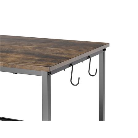 ชั้นวางของเหล็ก 3 ชั้น พร้อม TOP ไม้ มีล้อ STACKO RUSTIC 80x40x81.2 ซม. สีดำ_2